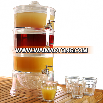 Plastic 3 tier juice beverage dispenser/Cool Drink Dispenser/Juice Jar