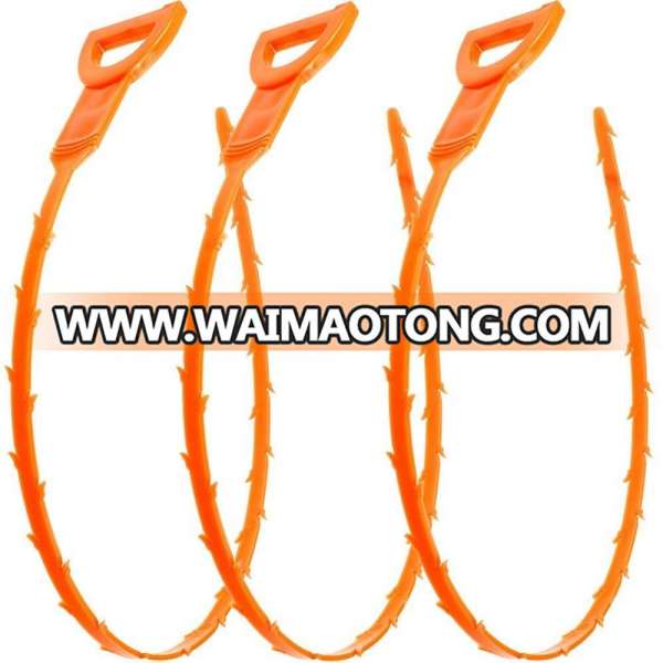 3 Pack 19.6 Inch Drain Snake Hair Drain Clog Remover Cleaning Tool